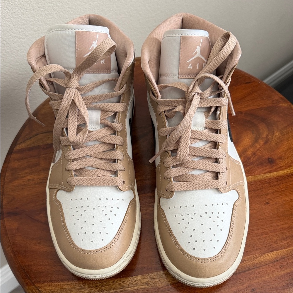 Jordan Women's Beige and White High-Top Sneakers